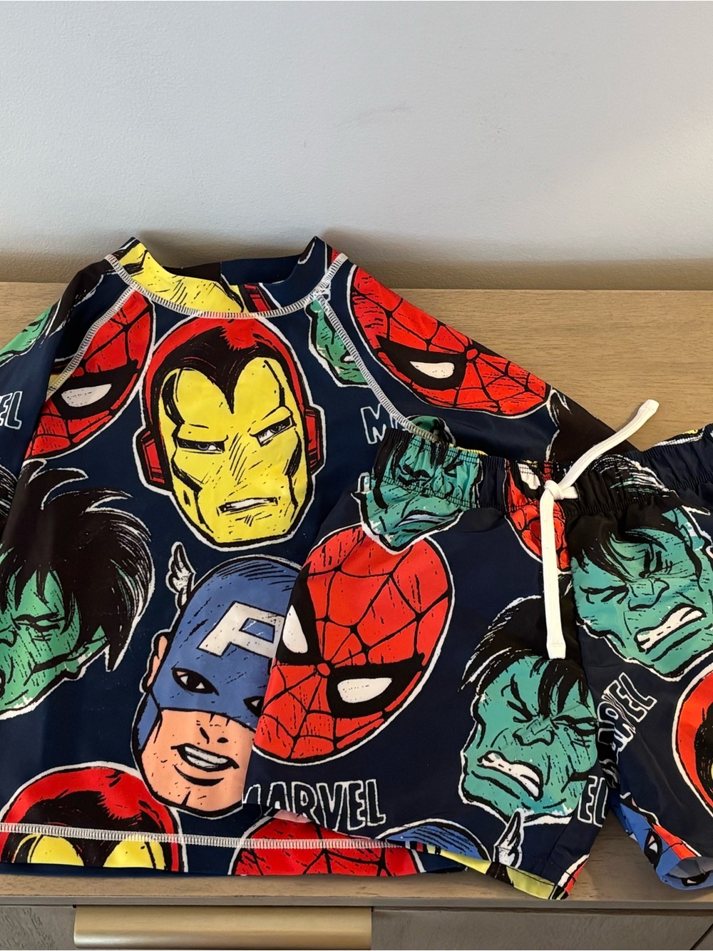 H&M Marvel Superhero Rash Guard Swim Set - Size 3T/4T